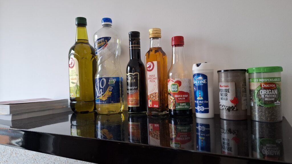 Huile vinaigre sel poivre...